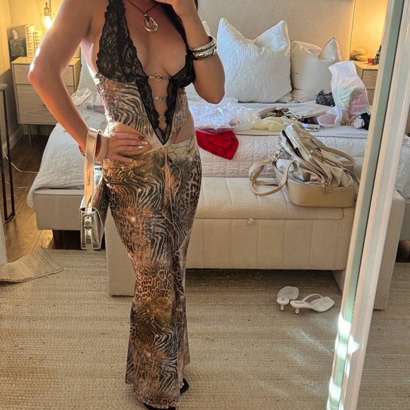 Animal Print Lace Dress - Picture 1 of 5